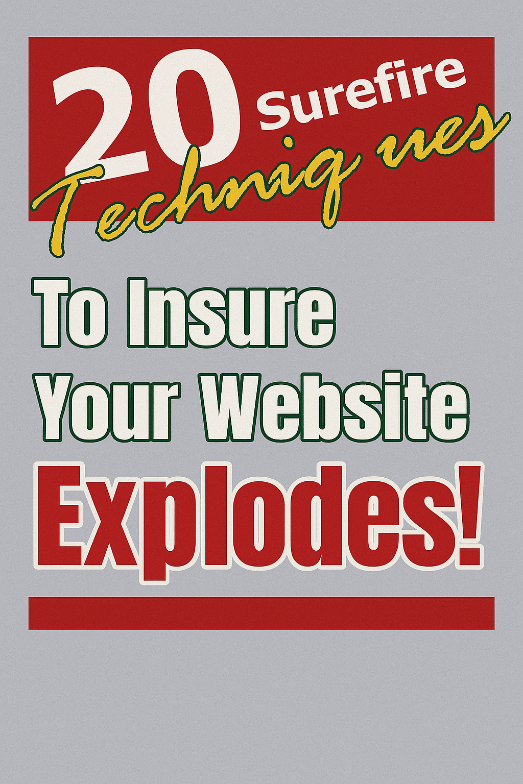 20 surefire techniques to ensure your website explodes